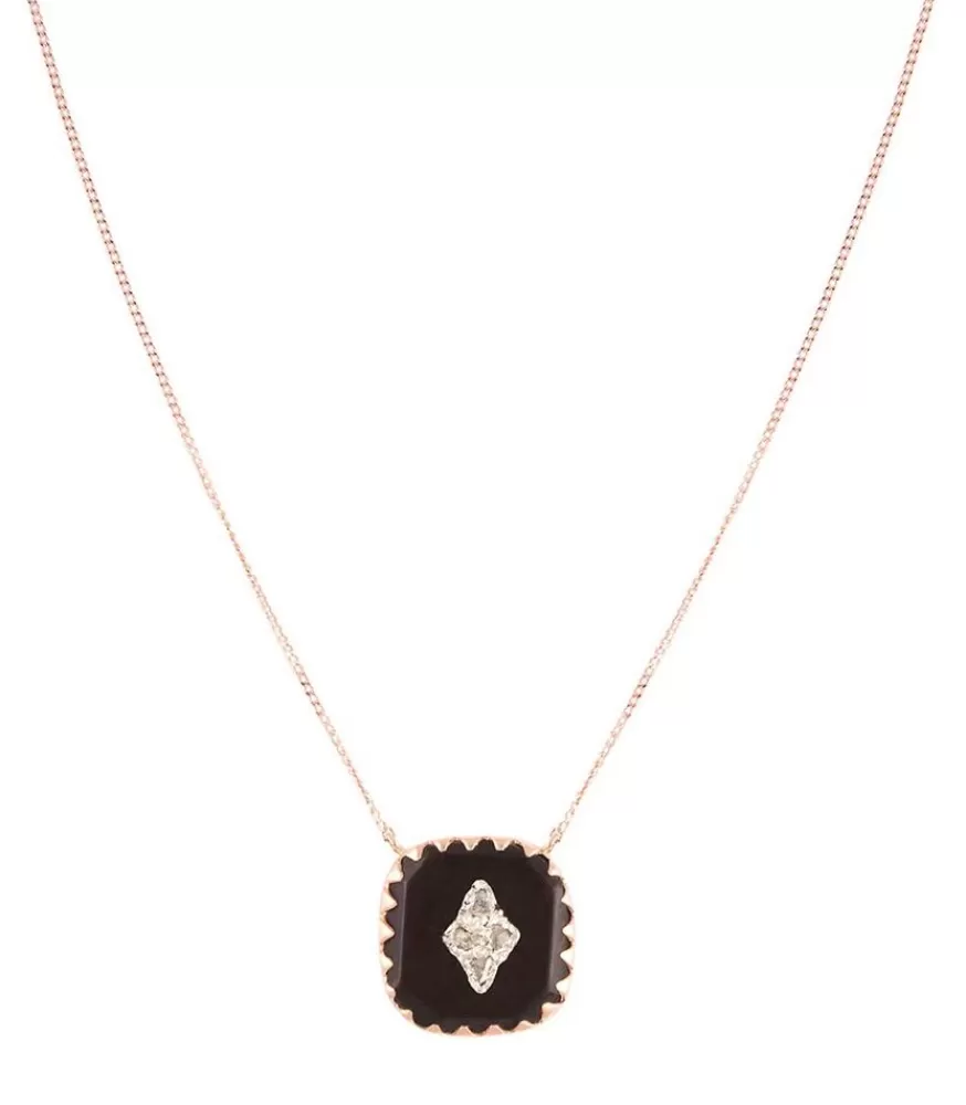 Femme Pascale Monvoisin Collier Pierrot N°2 Noir Et Diamants