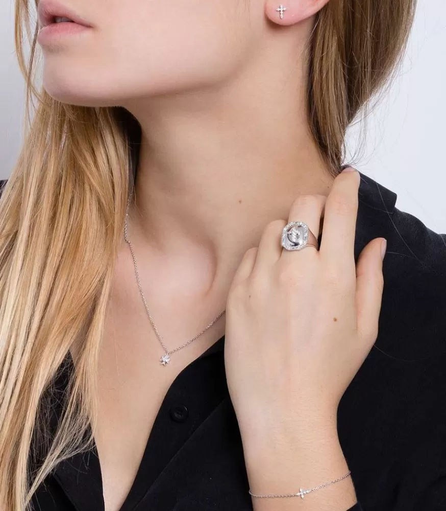 Femme Stone Paris Collier Yesterday Simple Or Blanc