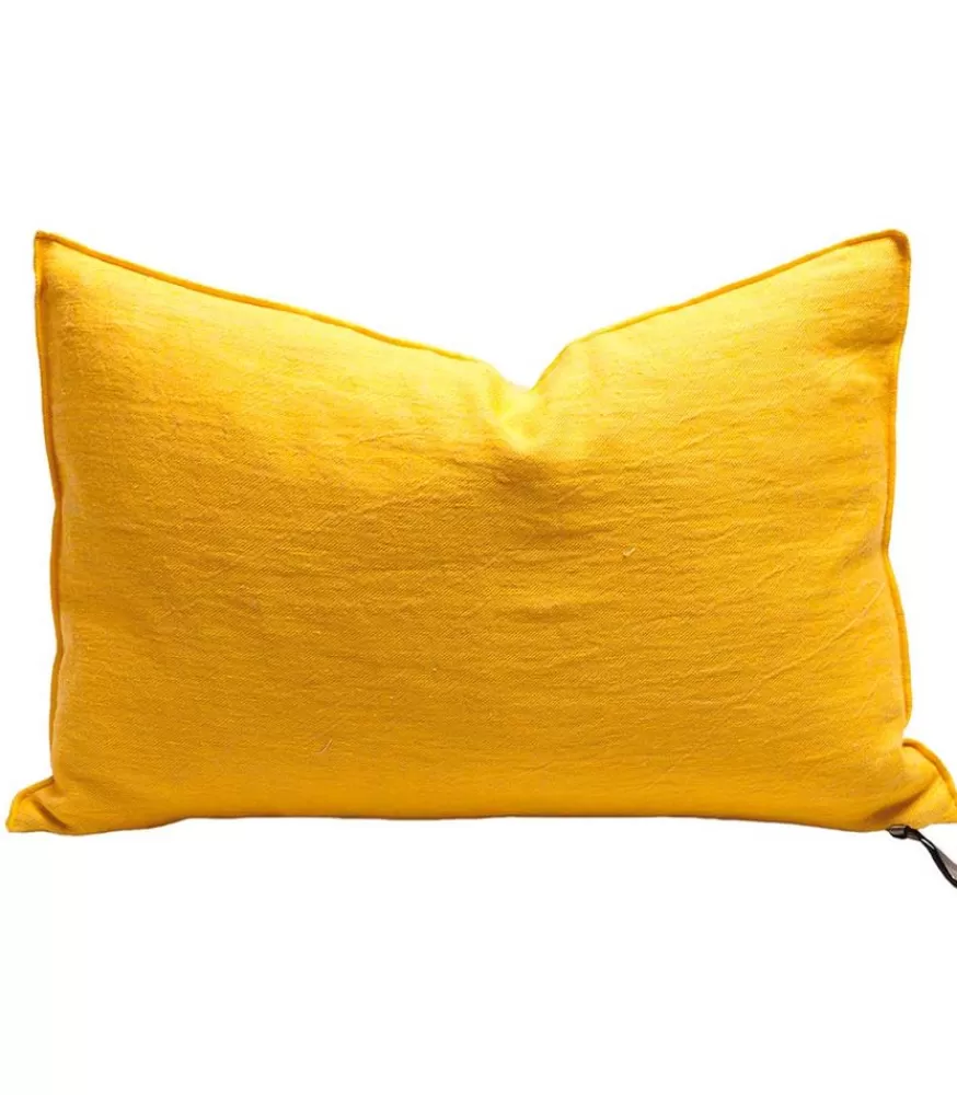 Maison de Vacances Coussin Lin Lave Froisse 30 X 50 Cm Tournesol