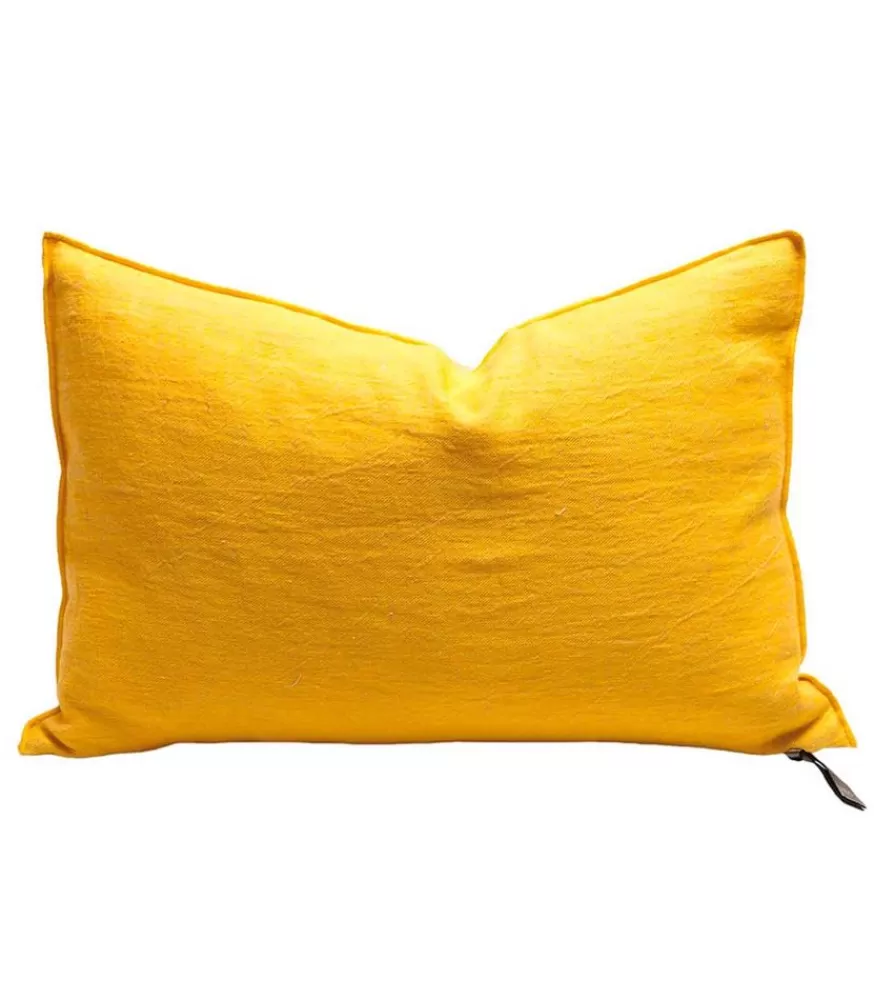 Maison de Vacances Coussin Lin Lave Froisse 60 X 90 Cm Tournesol