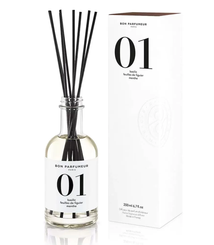 Bon Parfumeur Diffuseur De Parfum D'intérieur 01 Basilic, Feuilles De Figuier Et Menthe 200 Ml