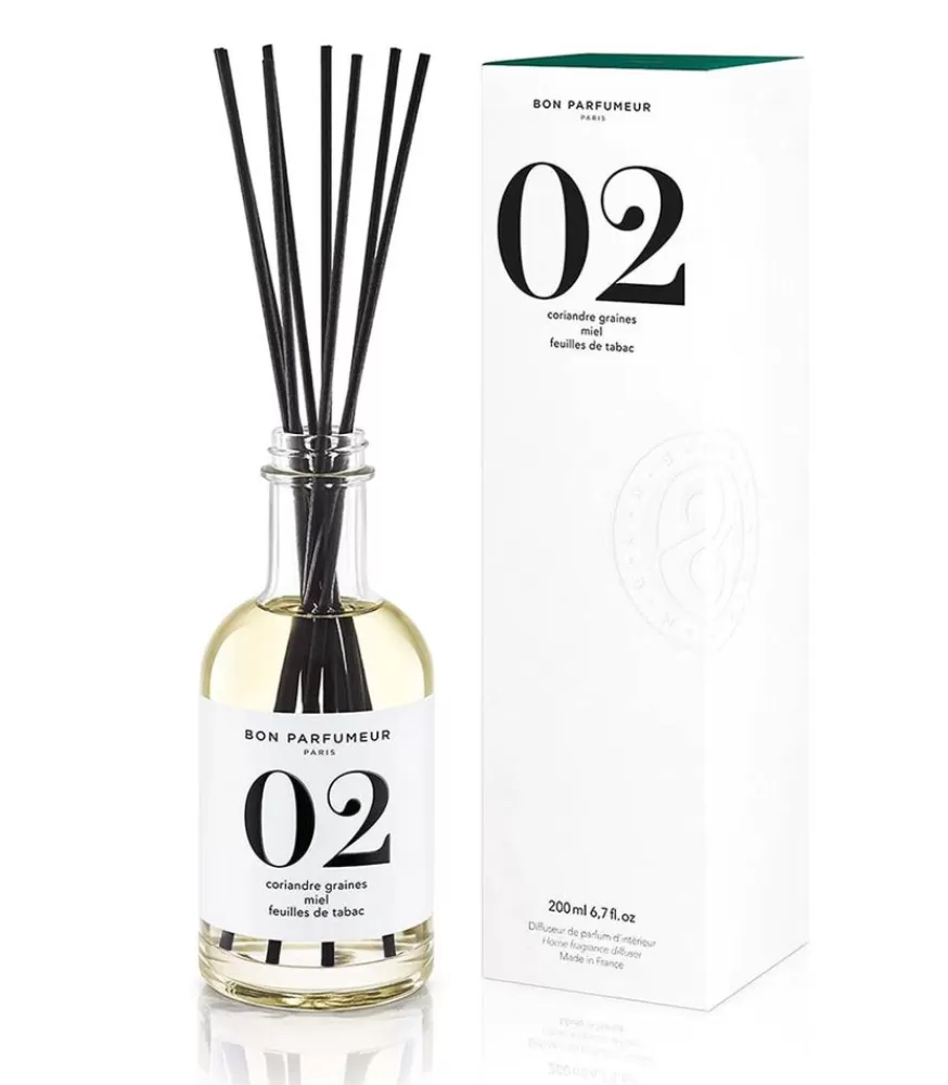 Bon Parfumeur Diffuseur De Parfum D'intérieur 02 Graines De Coriandre, Miel Et Feuilles De Tabac 200 Ml
