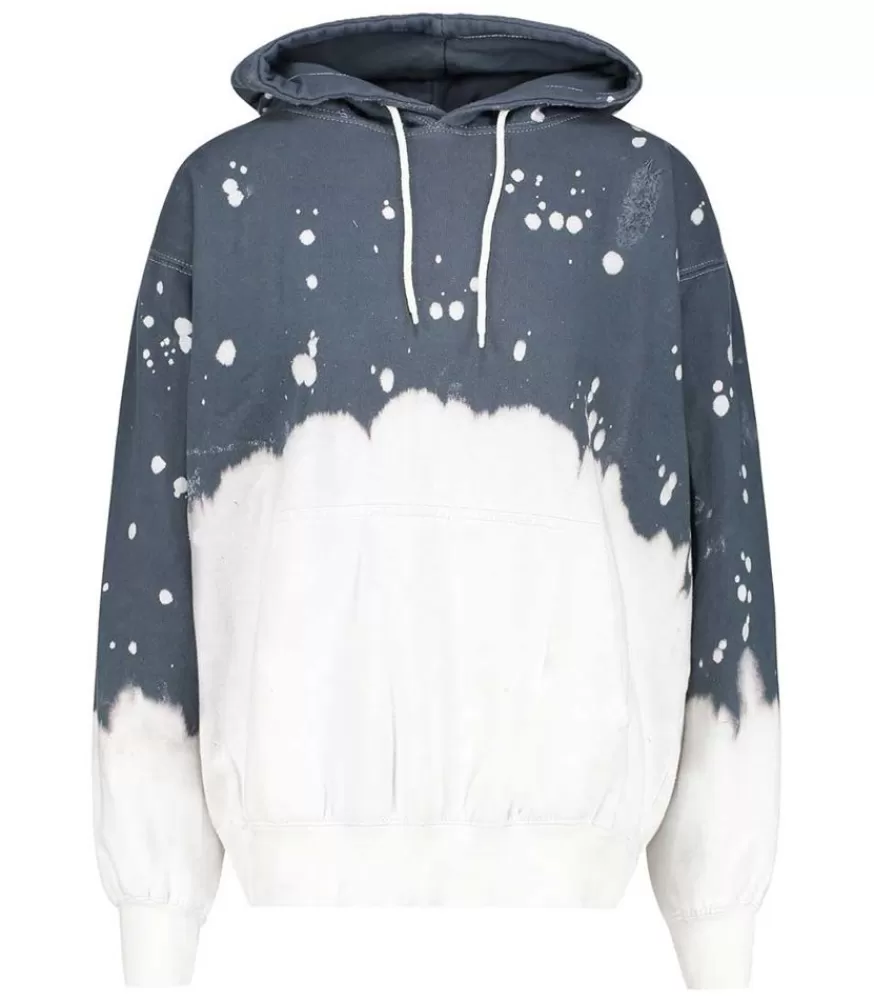 Femme La Detresse Hoodie Acid Wash Charcoal