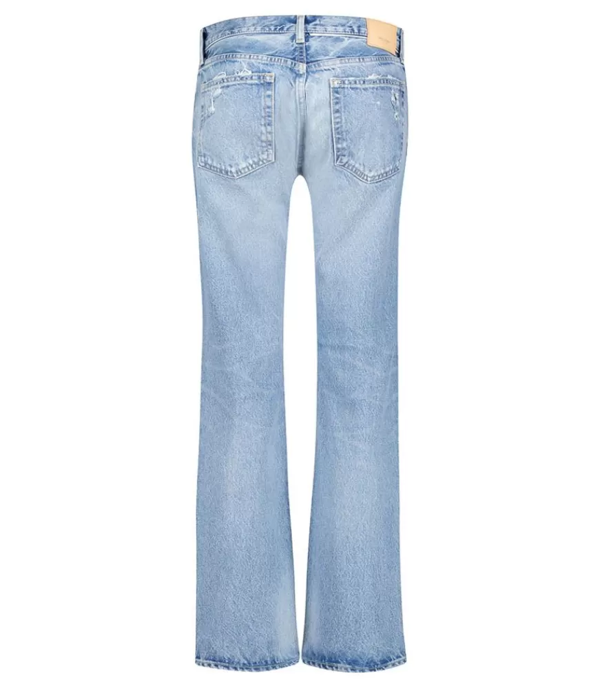 Femme Moussy Vintage Jean Droit Bostania Taille Basse Bleu