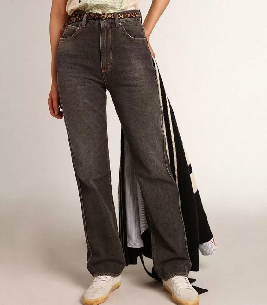 Femme Golden Goose Jean Journey Frida Noir Stonewashed