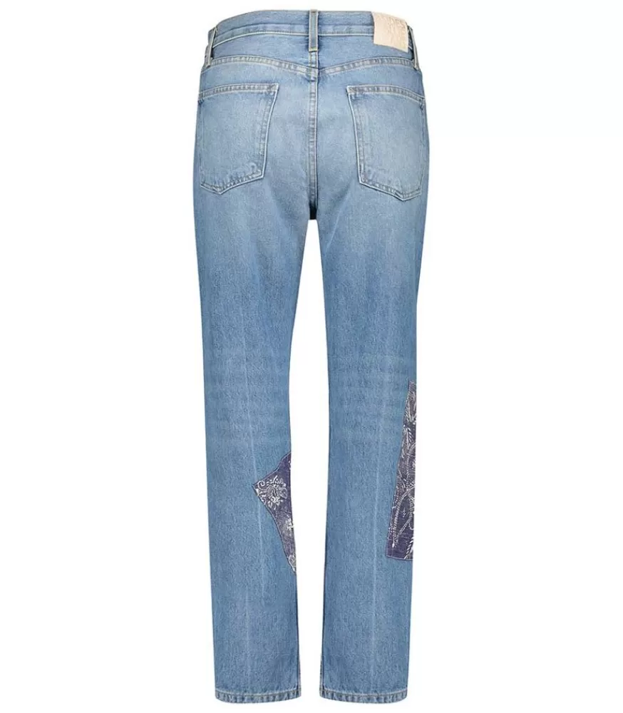 Femme B Sides Jean Straight All-Over Floral Patchwork