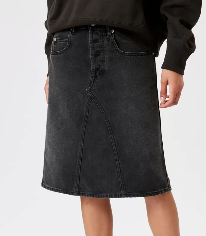 Femme Marant Étoile Jupe Midi Fiali En Jean Faded Black