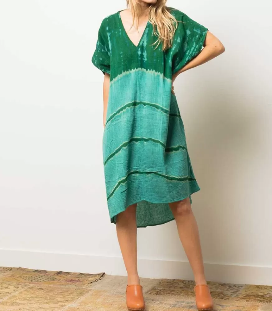 Femme Love and let dye Kaftan Maui Vintage Green