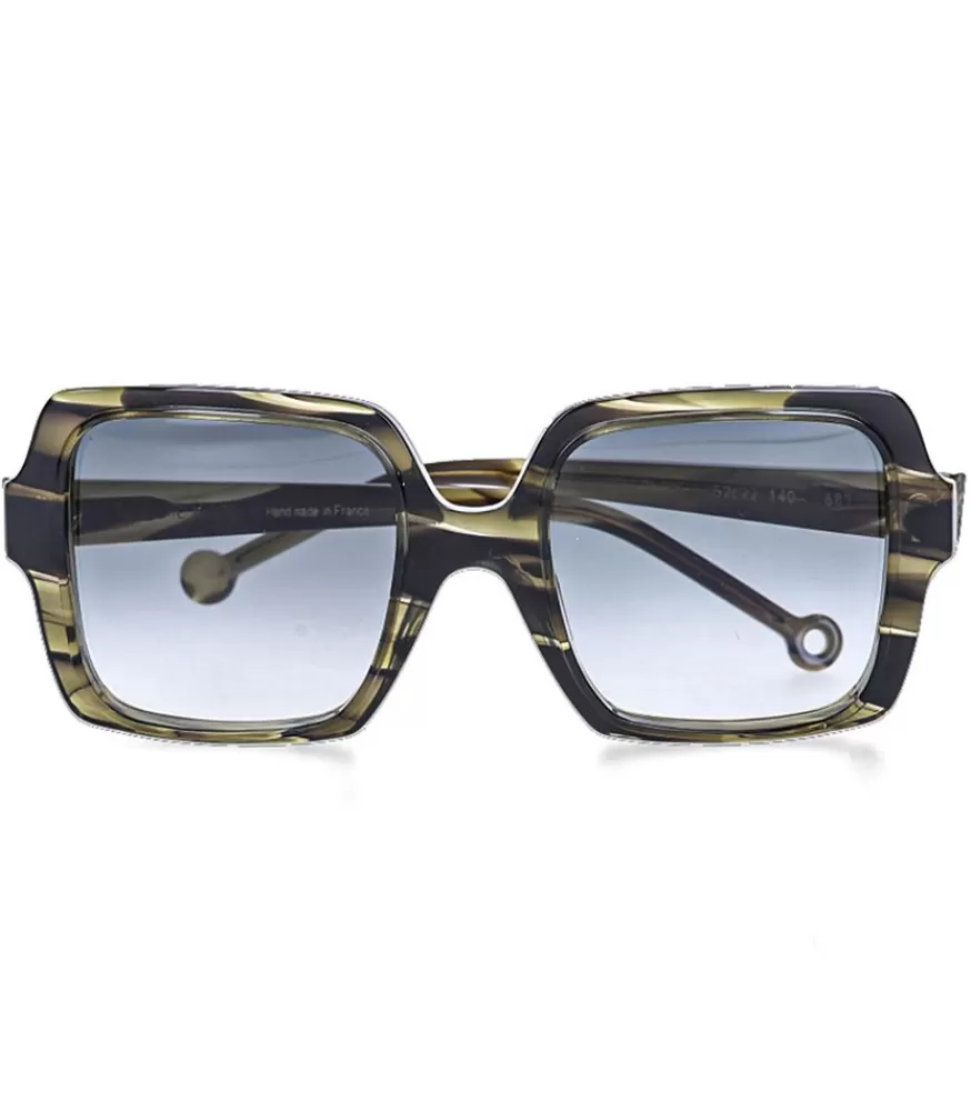 Femme Nathalie Blanc Lunettes De Soleil Eleonore Vert Olive