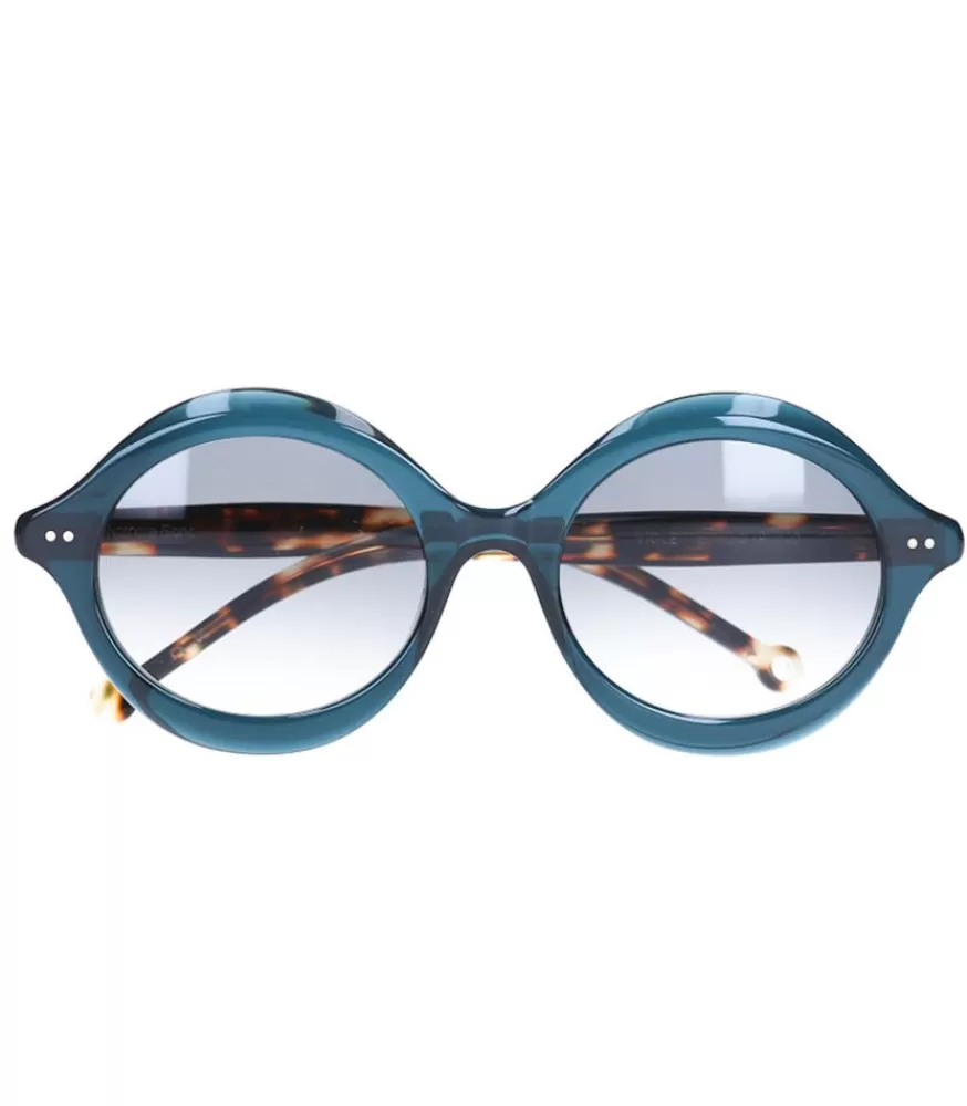 Femme Nathalie Blanc Lunettes Violette Bleu Canard