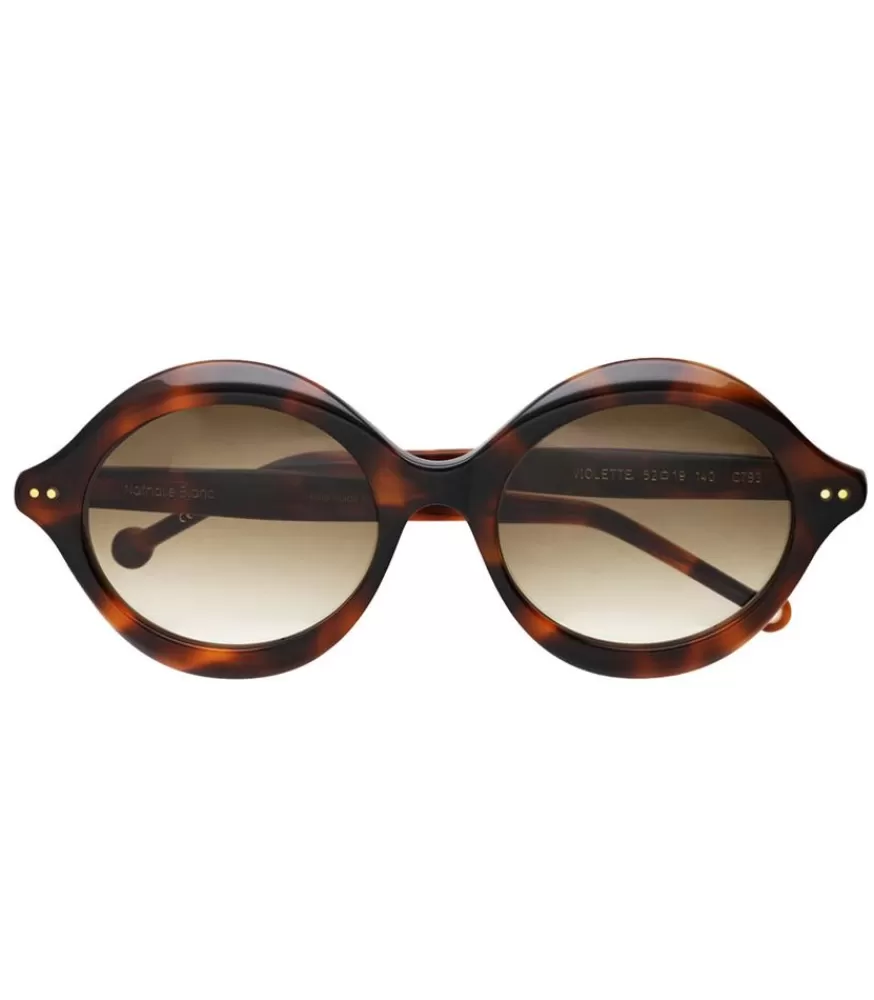 Femme Nathalie Blanc Lunettes Violette Ecaille Foncee