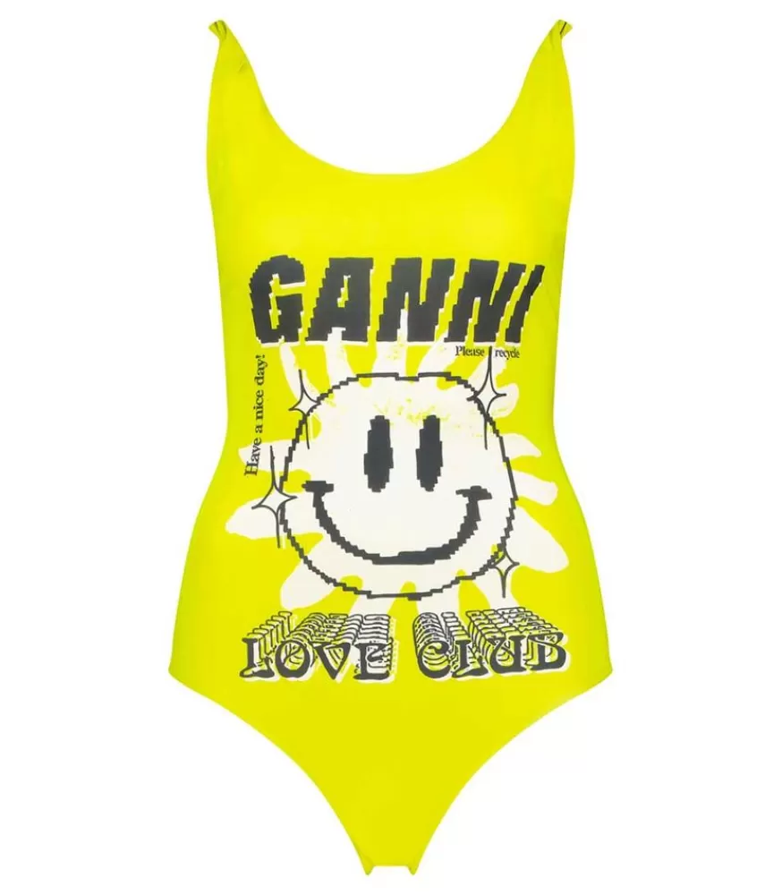 Femme Ganni Maillot De Bain Une Piece Graphic Recycled