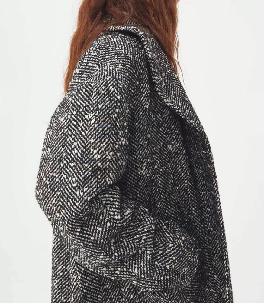 Femme Mii Manteau Milou Bretagne Chevron Black