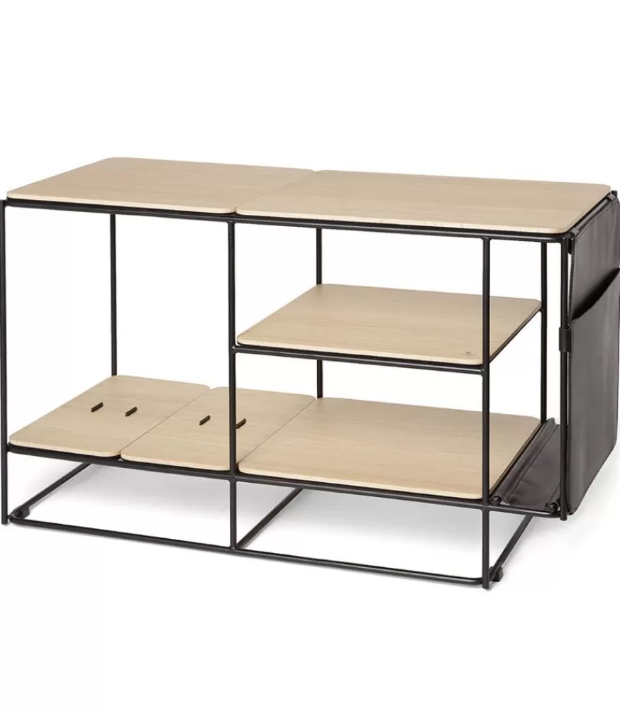 La Boite Concept Meuble Acoustique Et Modulable Lines Chene + Kit Accessoires Cuir