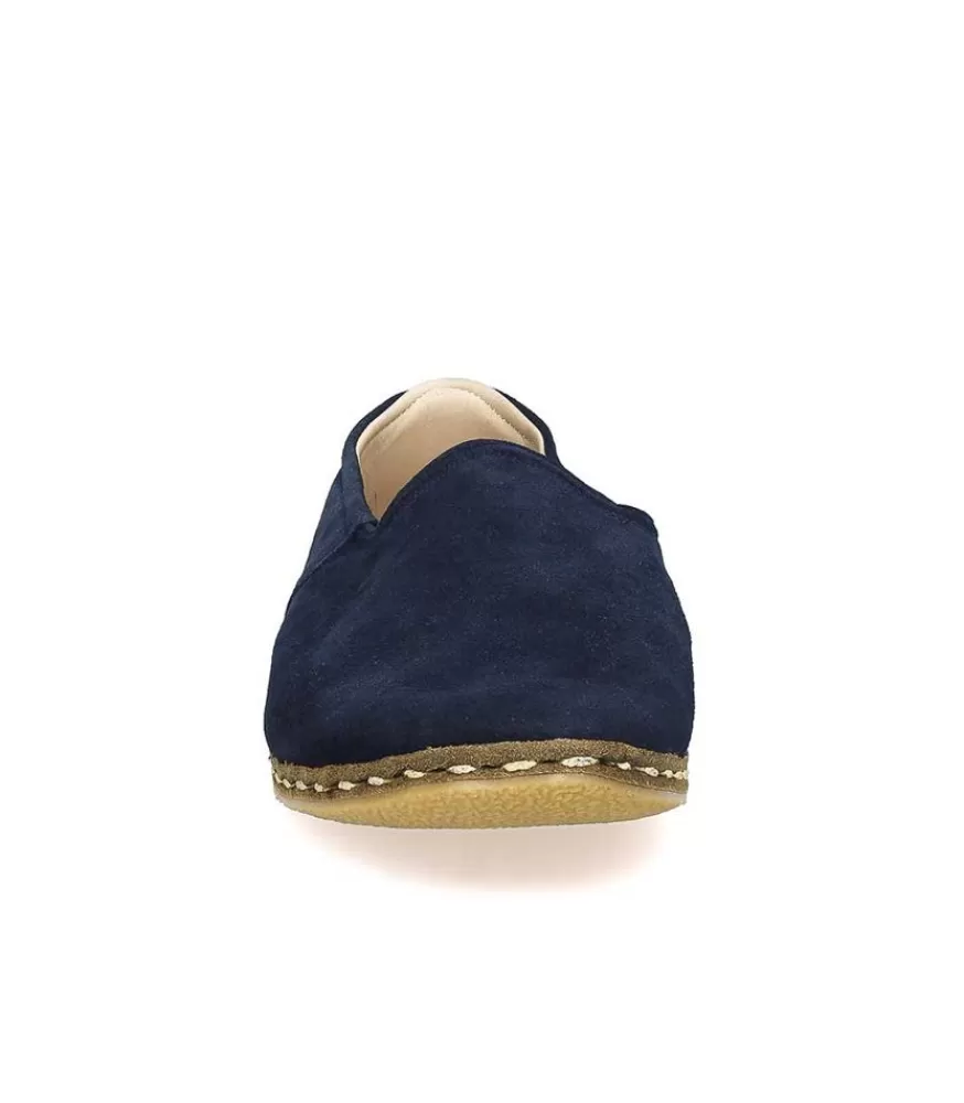 Homme Saanas Mocassins Classique Homme Cuir Suede Bleu Marine