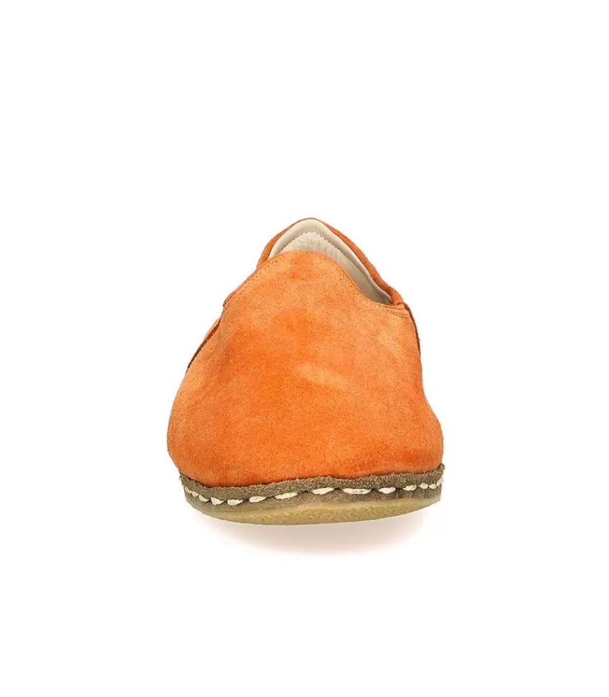 Homme Saanas Mocassins Classique Homme Cuir Suede Mandarine