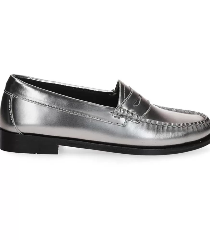 Femme G.H. Bass & Co. Mocassins Weejun Penny Loafer Argent