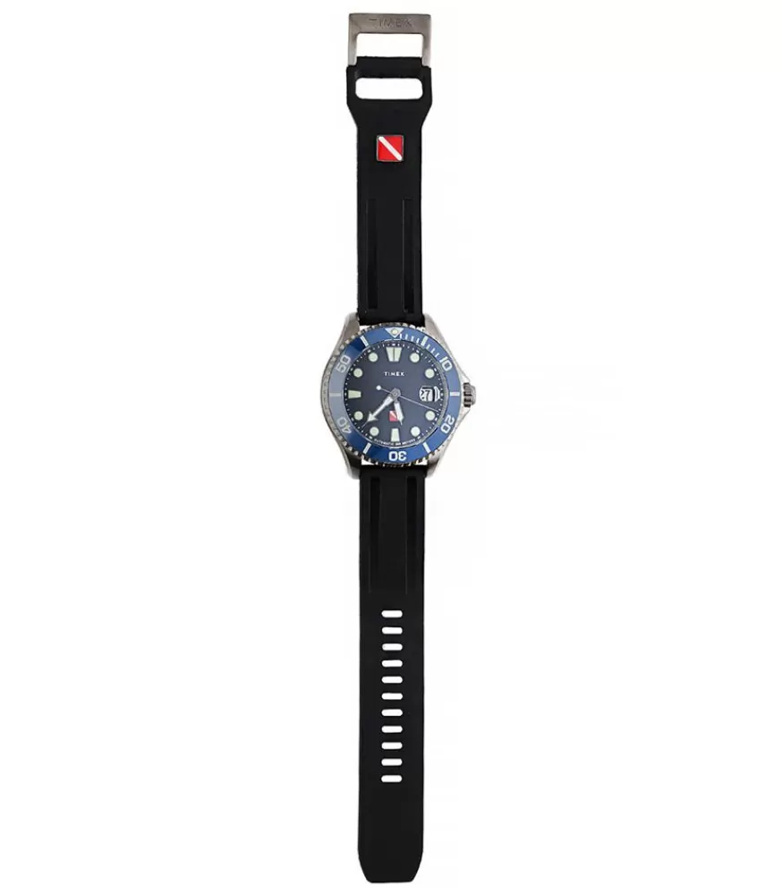 Homme Timex Montre Automatique Tiburon En Titane Cadran Noir Et Bracelet Noir