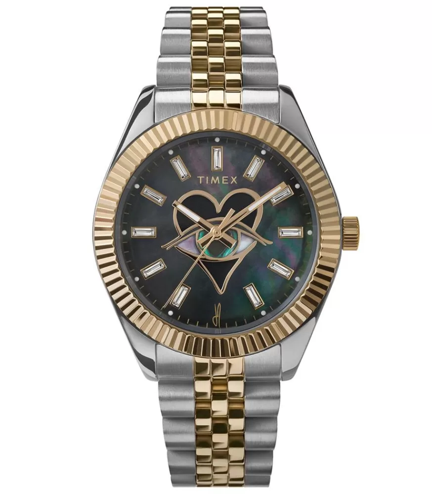 Femme Timex Montre X Jacquie Aiche Black Mother Of Pearl