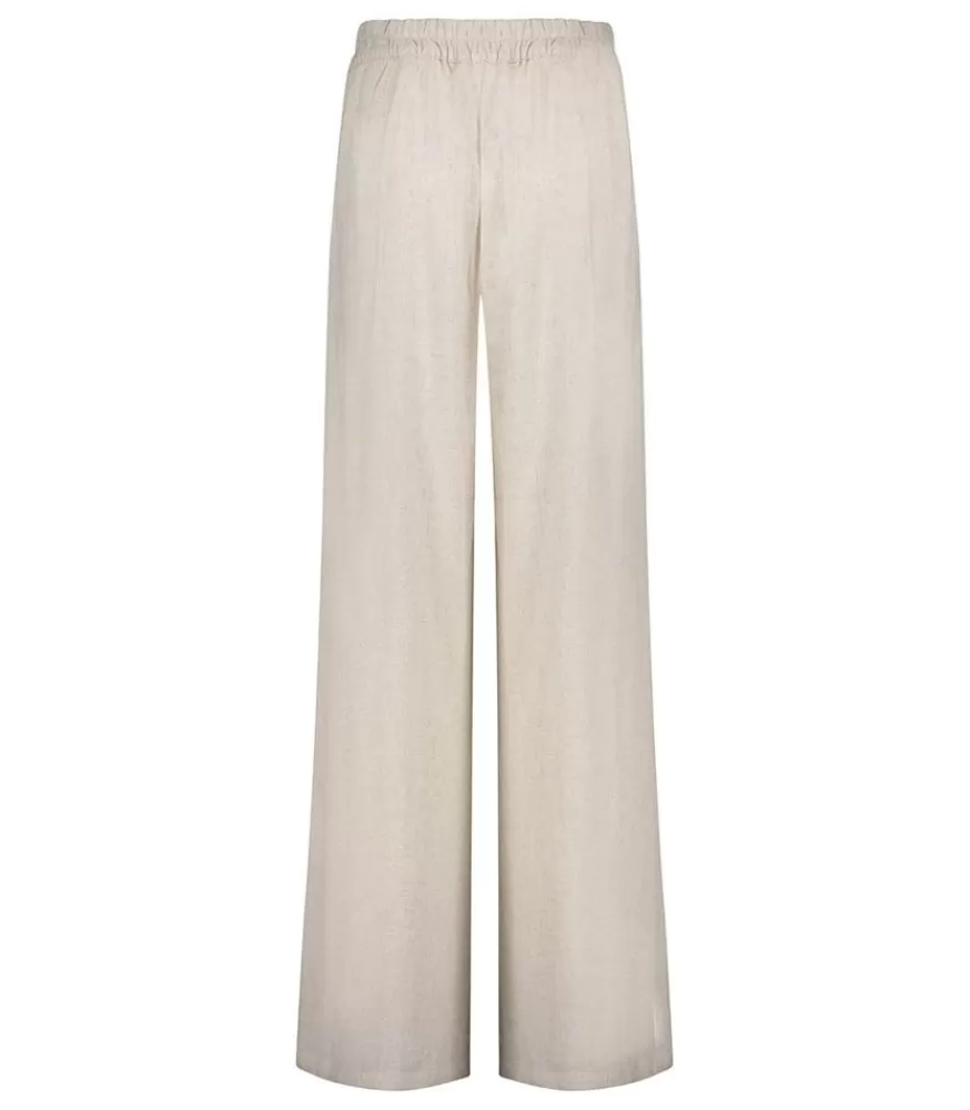 Femme La Treille Maison Ensoleillée Pantalon Alba Lin Beige