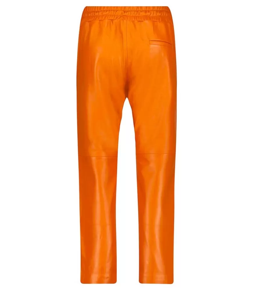 Femme Jane de Boy Pantalon En Cuir Orange