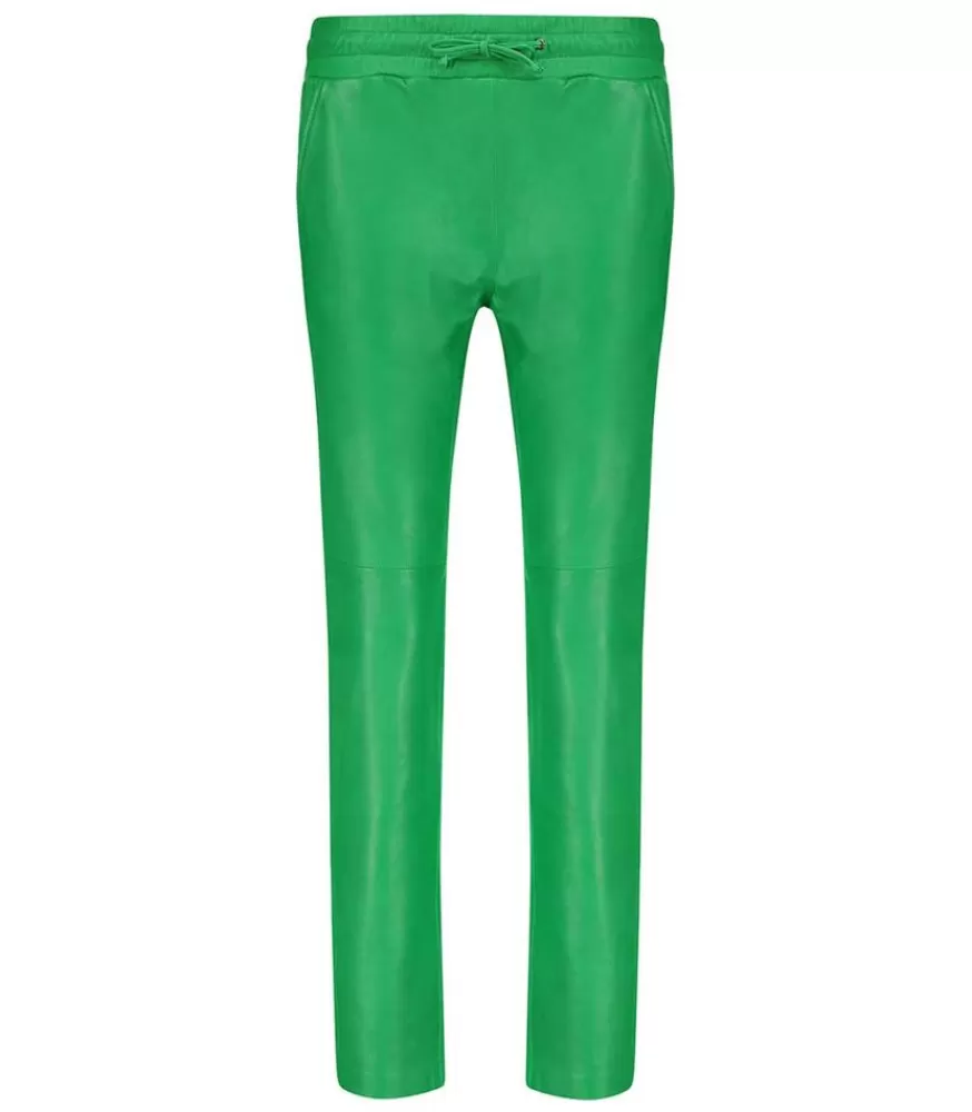 Femme Jane de Boy Pantalon En Cuir Vert Pomme