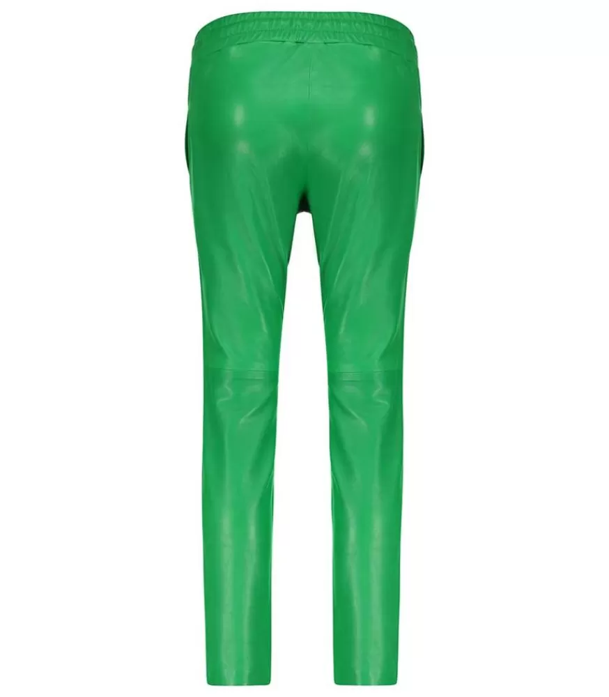 Femme Jane de Boy Pantalon En Cuir Vert Pomme