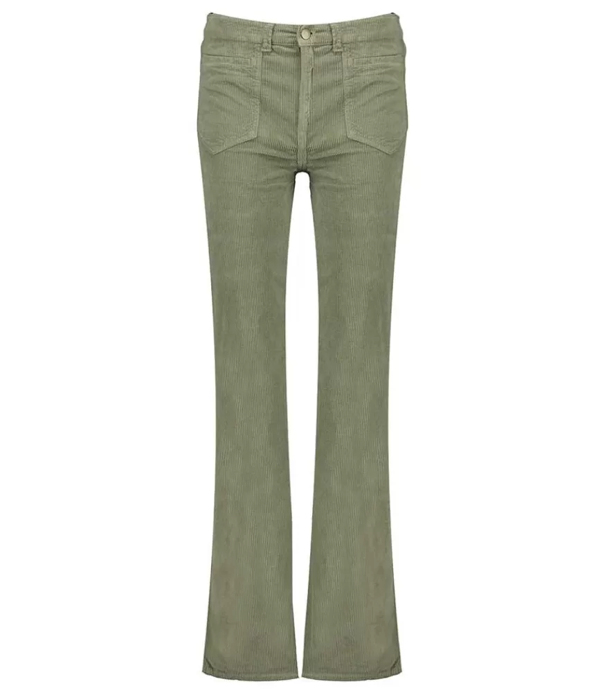 Femme Jane de Boy Pantalon En Velours Cotele Dylan Green Smoke