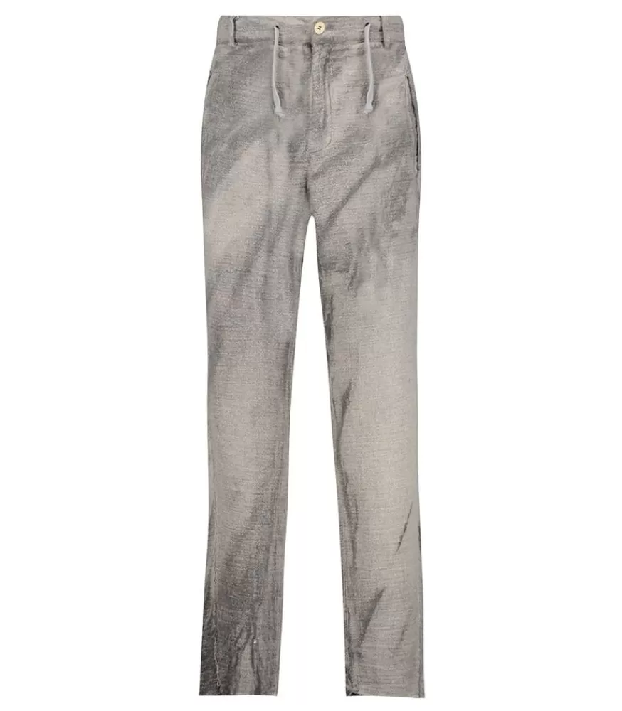 Homme Daub Pantalon Homme Front Pockets Hand Dyed Gris