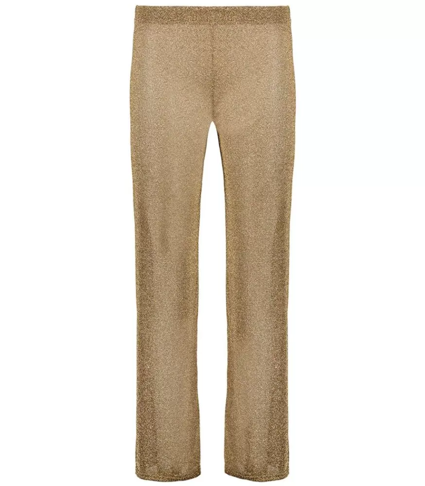 Femme GOLDA Pantalon Lurex Large Gold