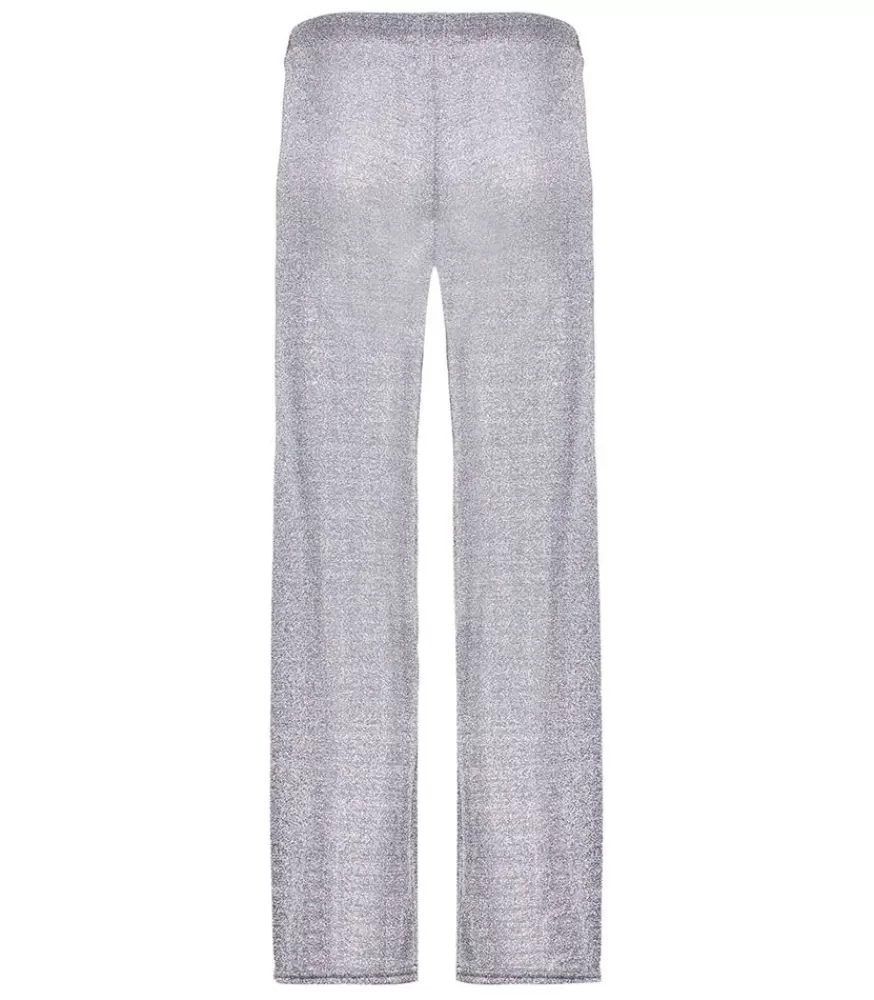 Femme GOLDA Pantalon Lurex Large Silver