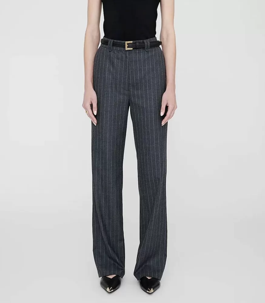 Femme Anine Bing Pantalon Tailleur Drew Grey Pinstripe