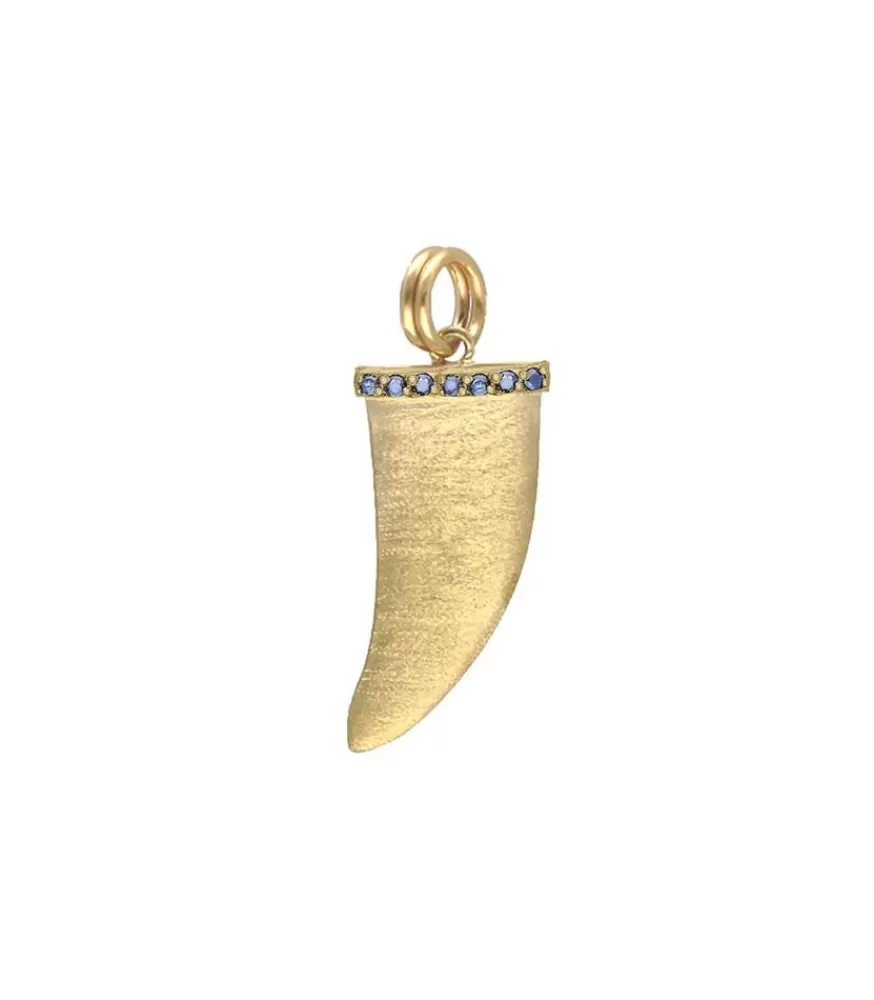 Femme Feidt Paris Pendentif Corne Or Jaune Saphir Gris