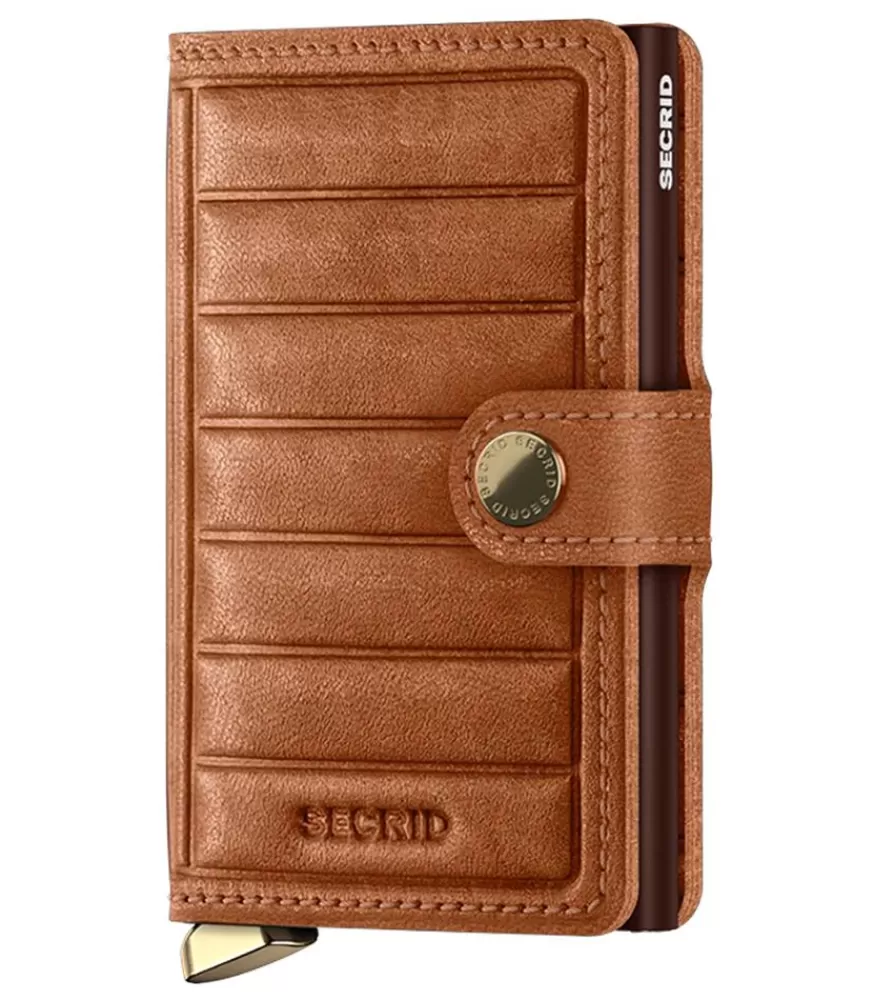 Femme Secrid Porte-Carte Premium Miniwallet Emboss Lines Cognac