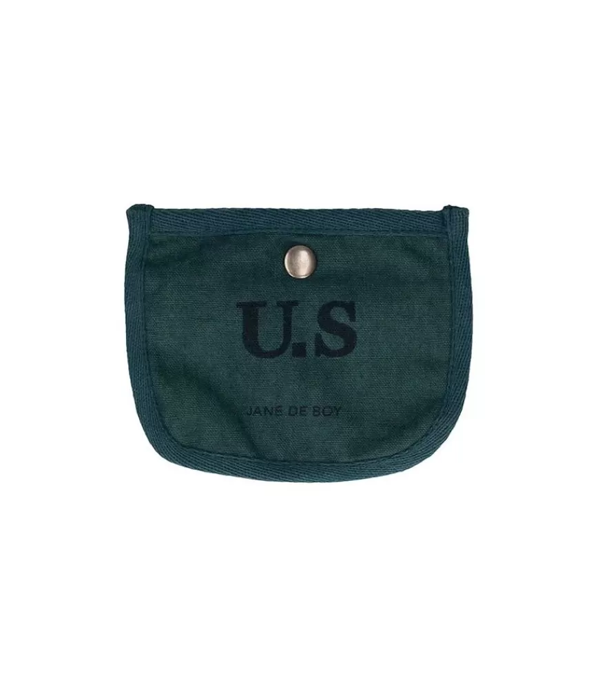 Femme Sac U.S Porte-Carte Toile Verte X Jane De Boy