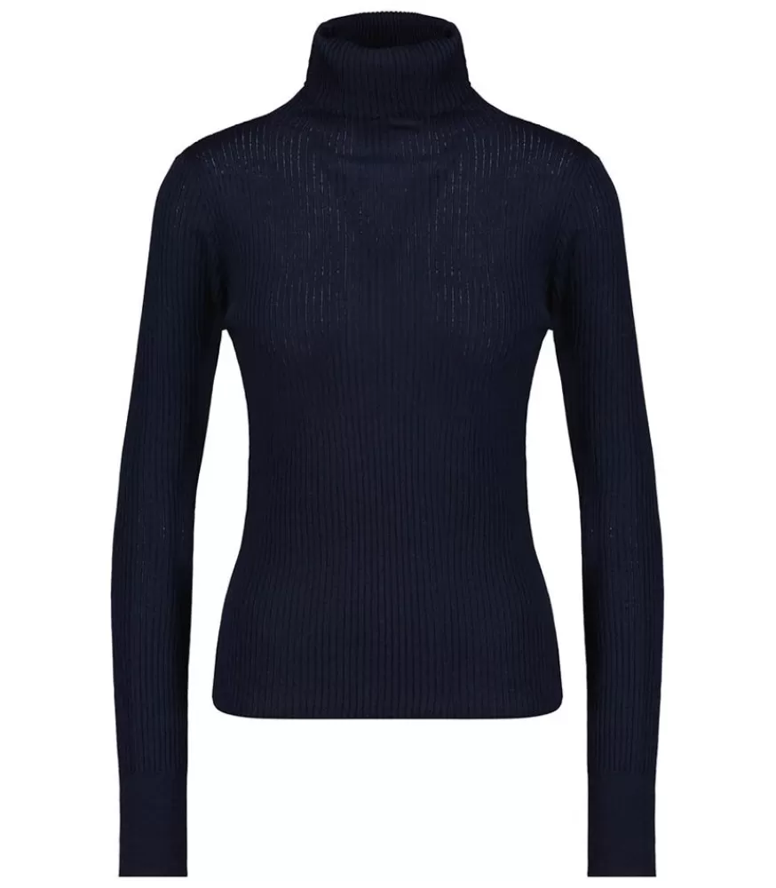 Femme Roberto Collina Pull Col Roule Dolcevita Navy