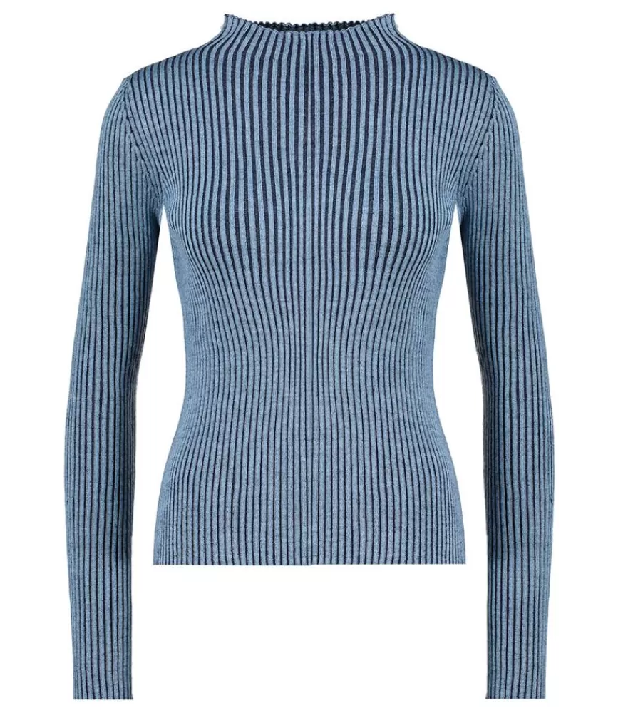 Femme Roberto Collina Pull Cotele Lupetto Vanise Bleu