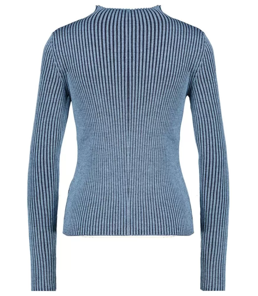 Femme Roberto Collina Pull Cotele Lupetto Vanise Bleu