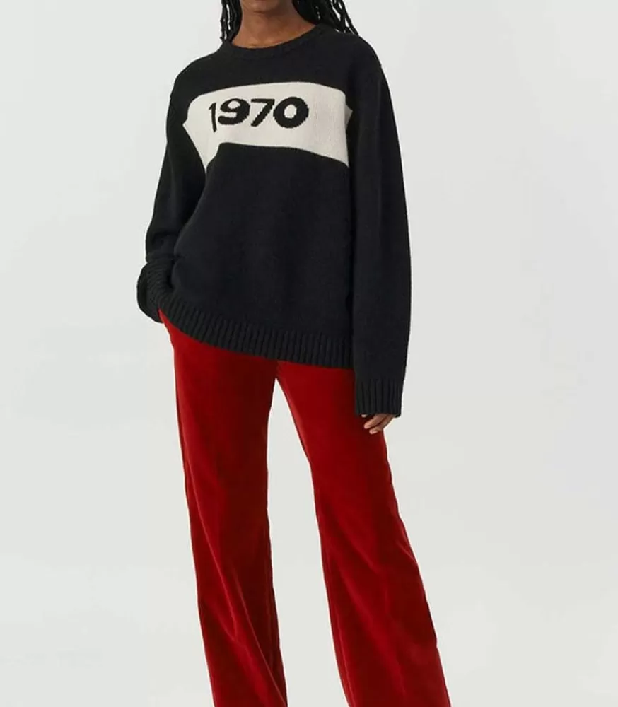 Femme Bella Freud Pull Oversized 1970 Merinos Noir