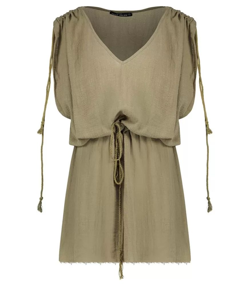 Femme Maison Saint Julien Robe Courte Alexandrie Khaki