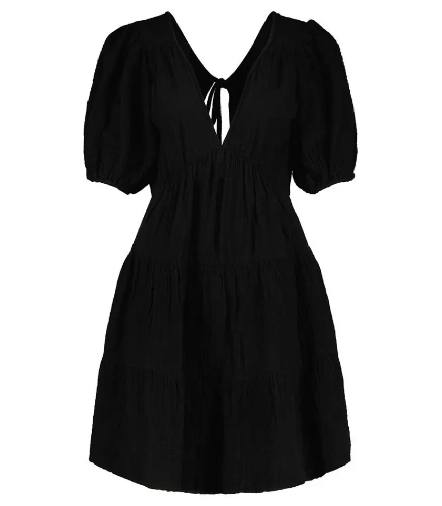 Femme Xirena Robe En Gaze De Coton Nissa Black