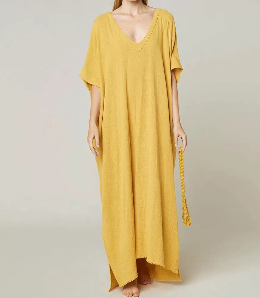 Femme Maison Saint Julien Robe Kaftan Palma De Mallorca Gold