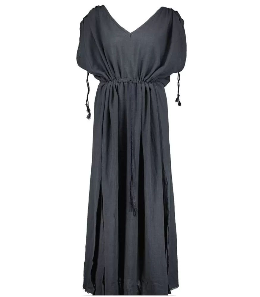 Femme Maison Saint Julien Robe Longue Alexandrie Bleu Nuit