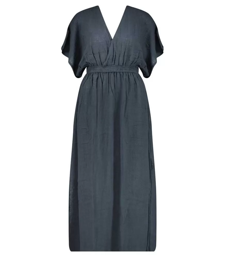 Femme Maison Saint Julien Robe Longue Empire Bleu Marine