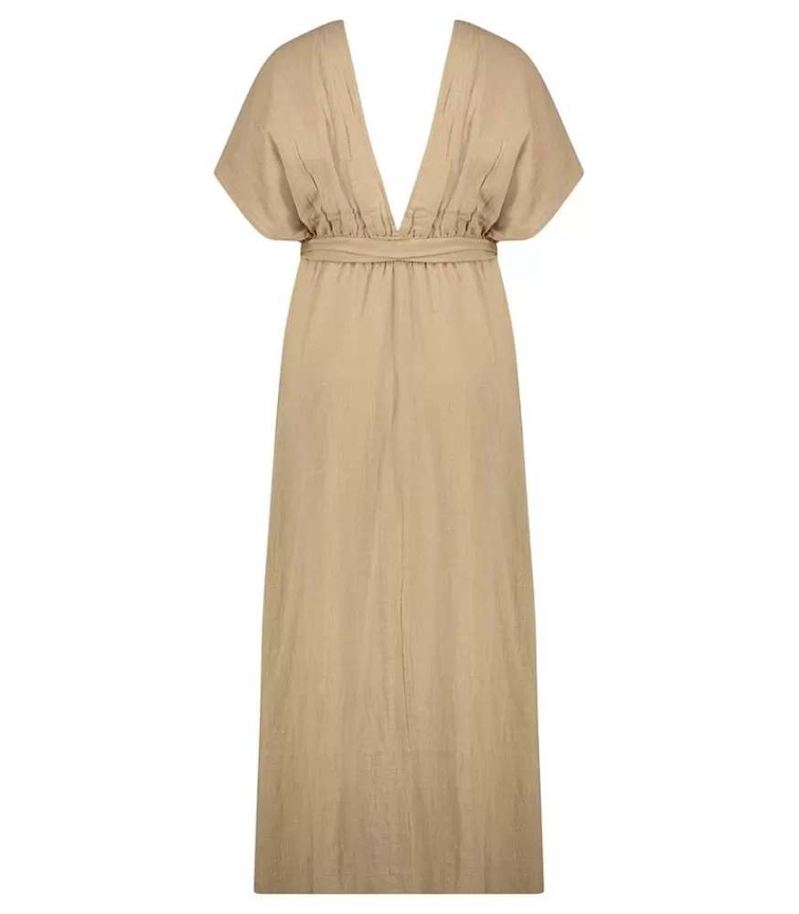 Femme Maison Saint Julien Robe Longue Empire Cafe Latte