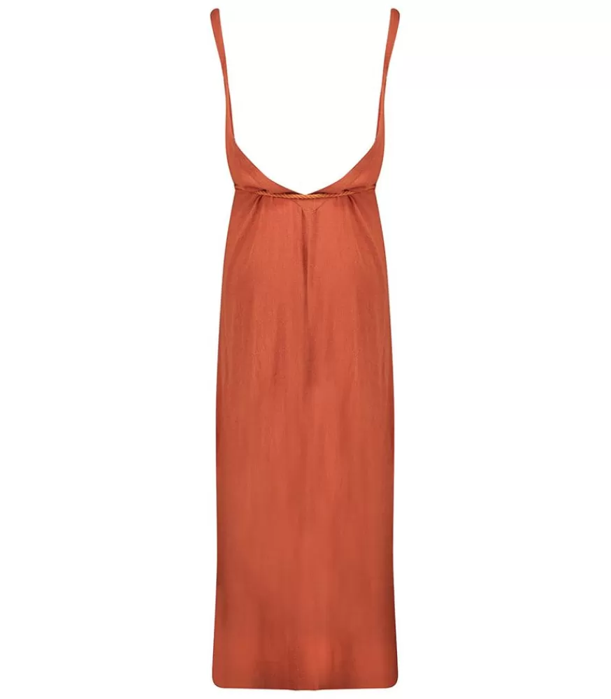 Femme Maison Saint Julien Robe Longue Palma De Mallorca Terracotta