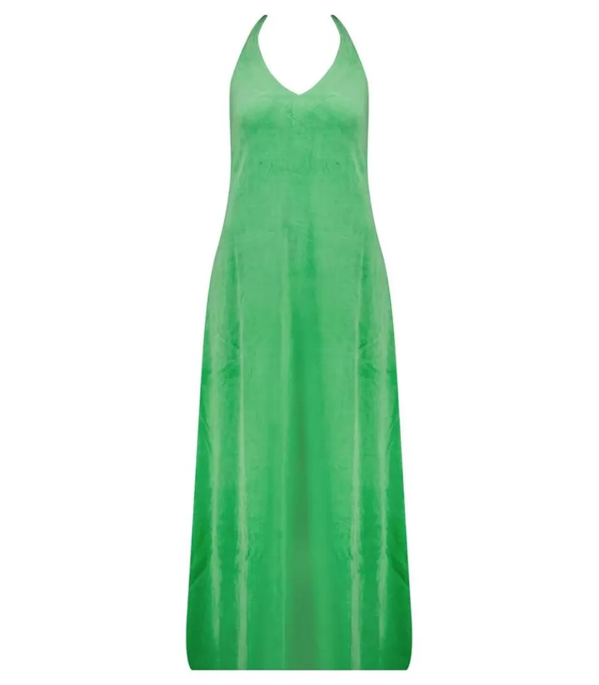 Femme Ma petite plage Robe Mireille Grass Green En Eponge Velours