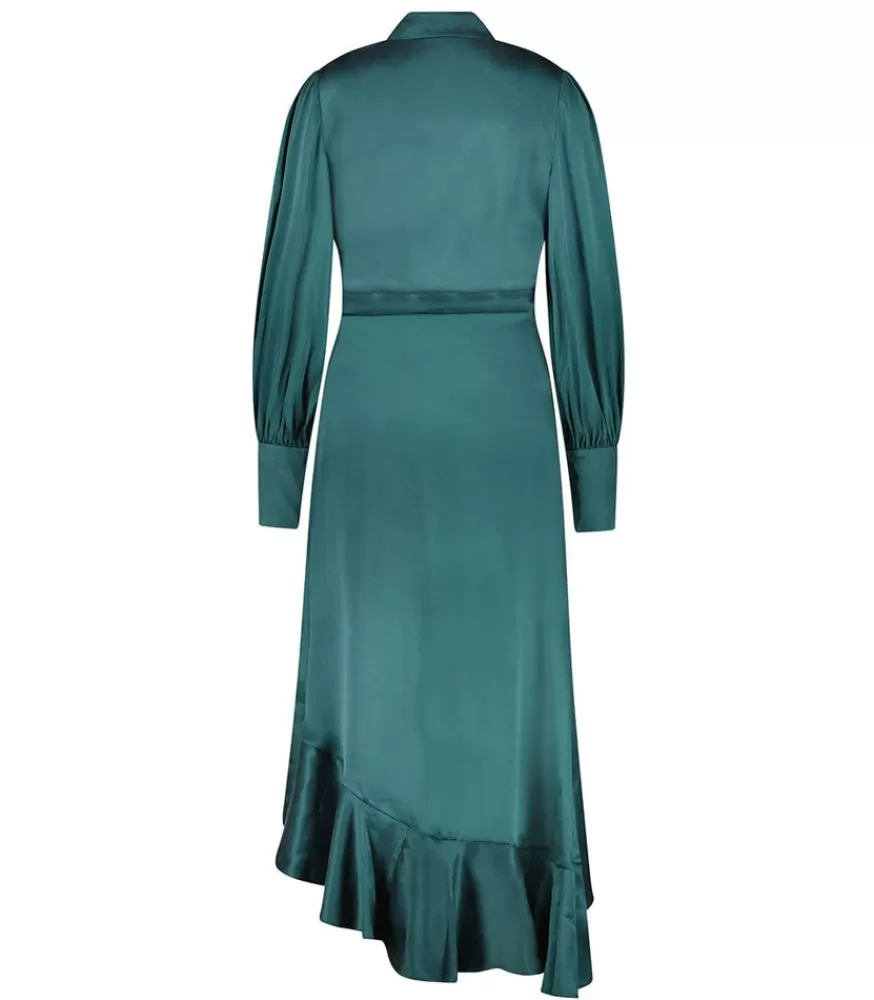 Femme Zimmermann Robe Portefeuille Longue En Soie Jade