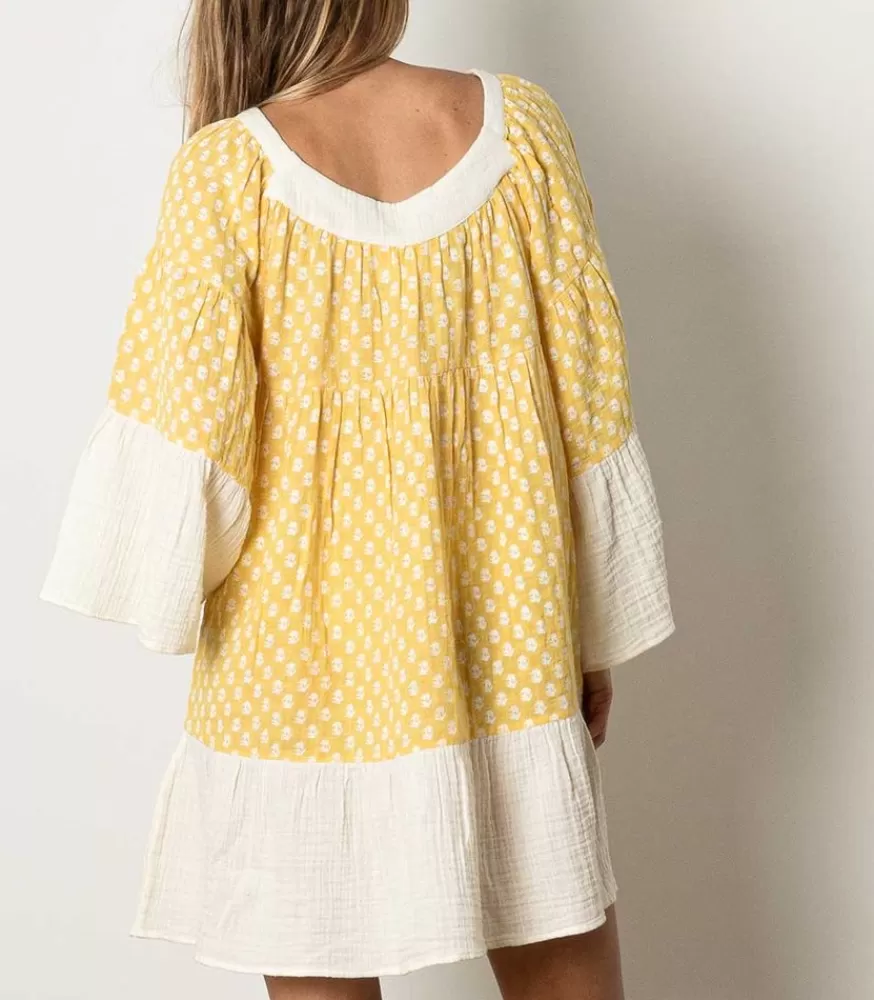 Femme Anaak Robe Talitha Mini Blockprint Colorblock