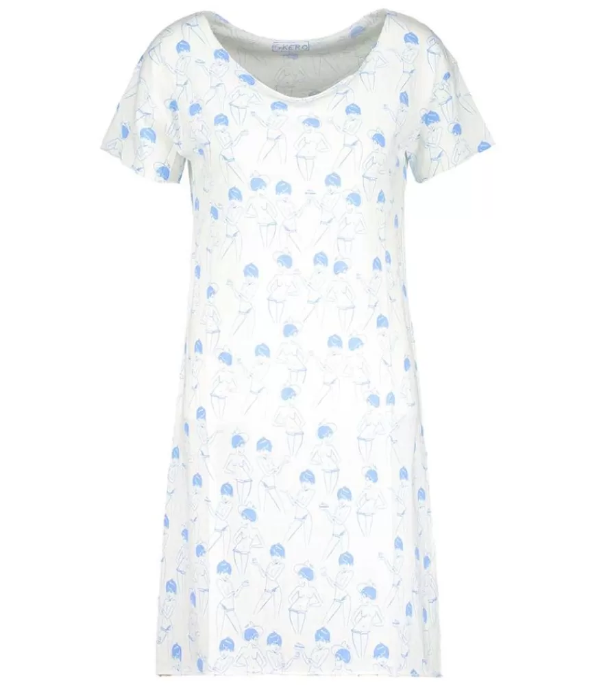 Femme G.Kero Robe Tee-Shirt Blue Girl Exclu Jane De Boy